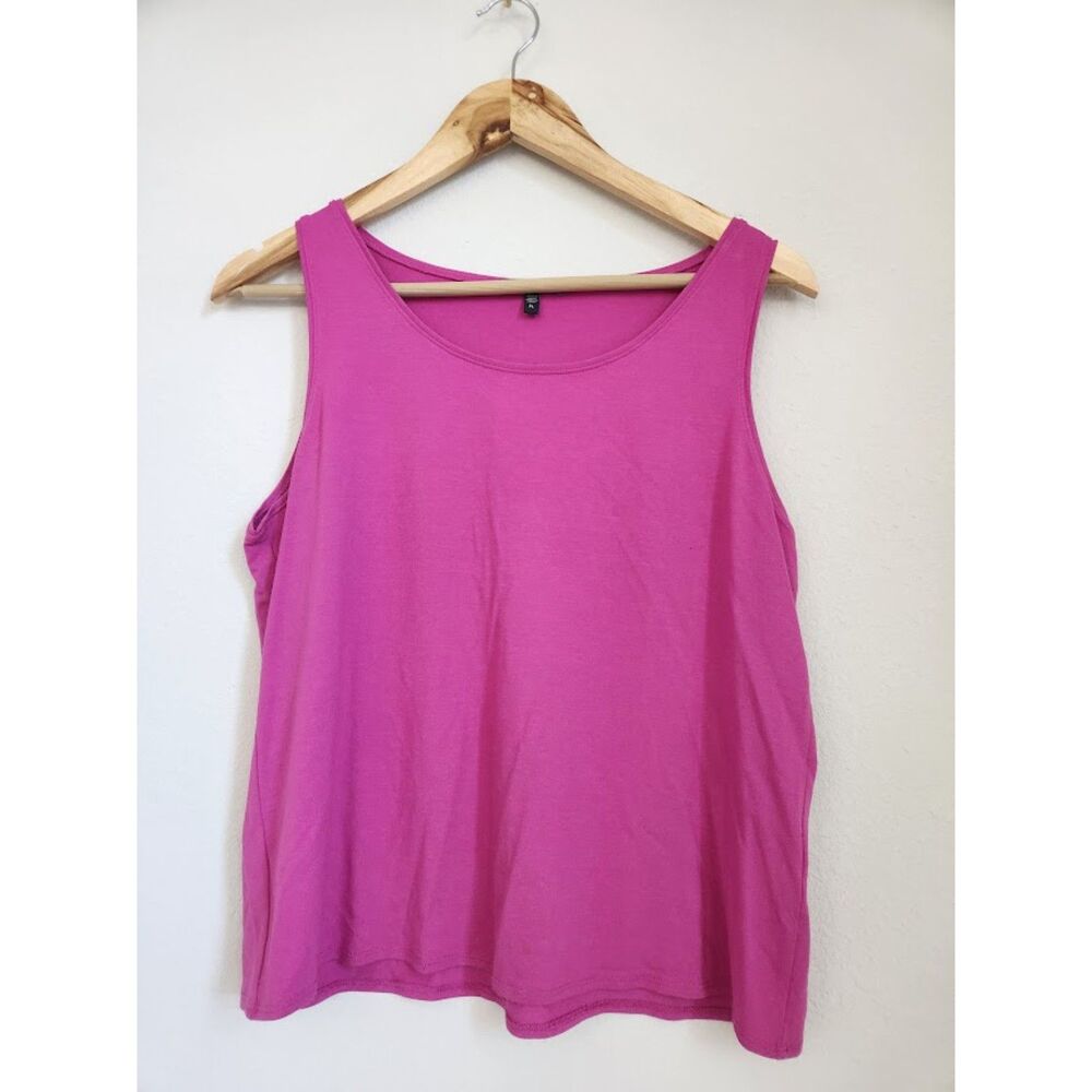 Eileen Fisher Magenta Rayon Blend Tank Top | Size L